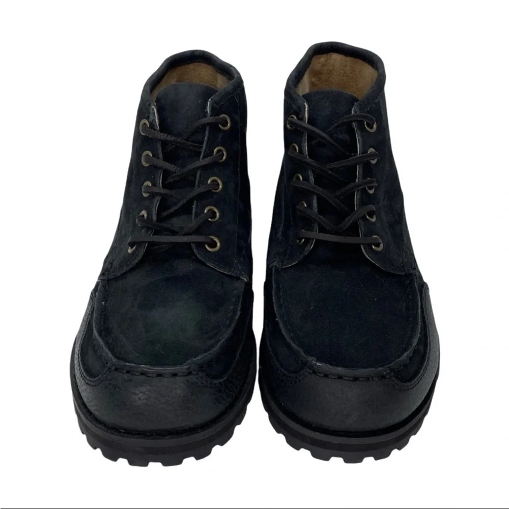 Polo Ralph Lauren Boots “Waterton” Black Nubuck Ankle Chucka Lug Size 7 New NWT